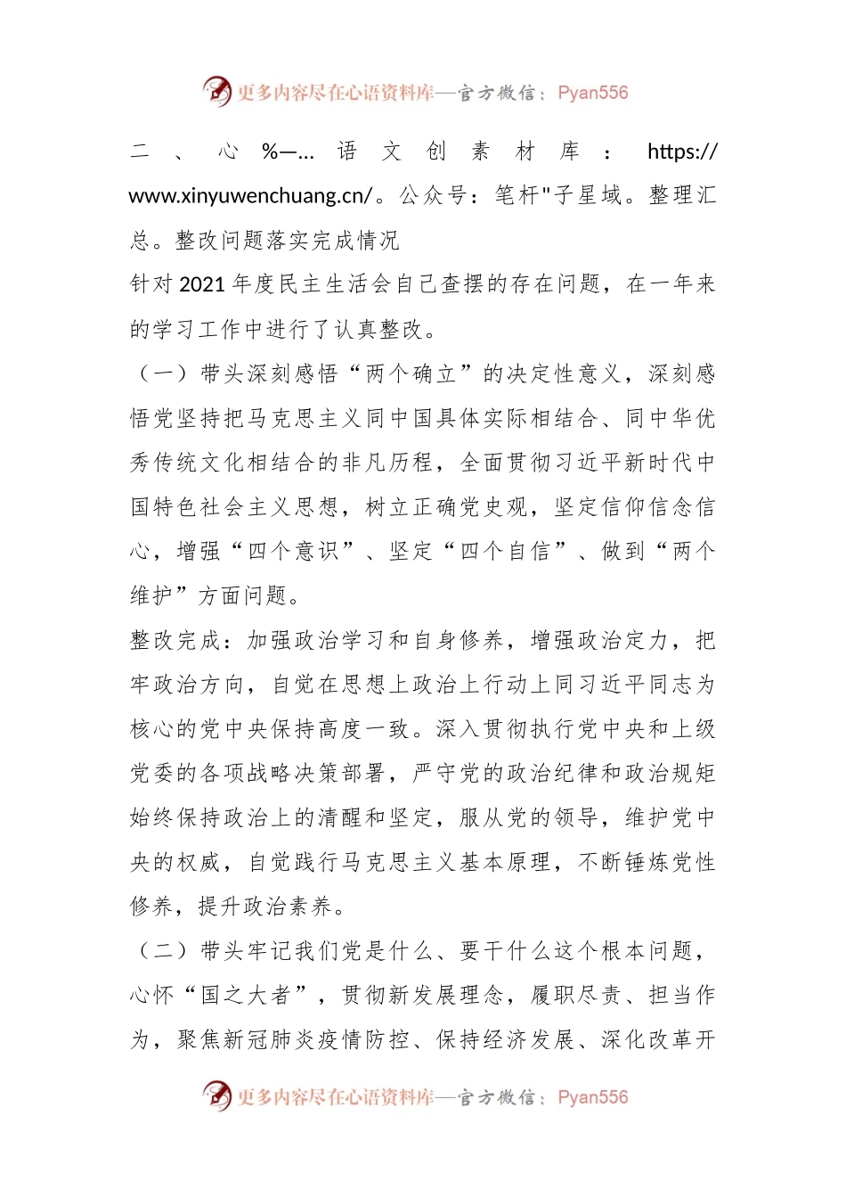 XX园区干部上年度民主生活会发言材料.docx_第2页