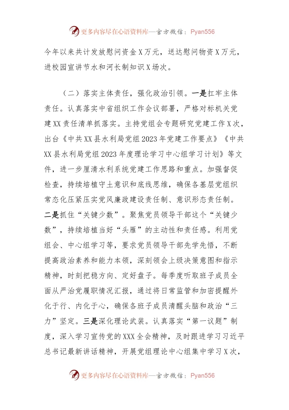 2023年度抓基层党建工作述职和述责述廉报告(水利局).docx_第2页