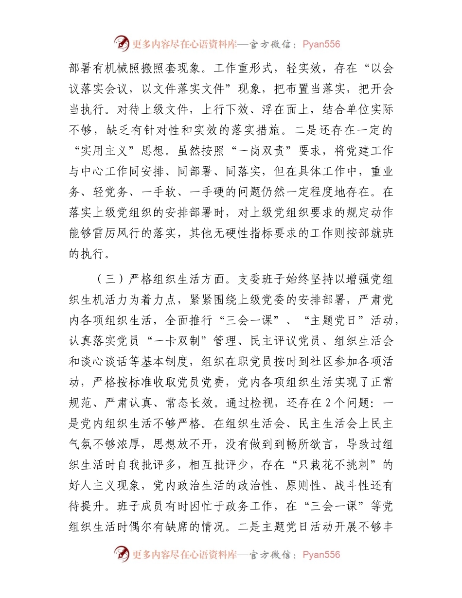 2023年度主题教育组织生活会支部班子发言提纲.docx_第2页