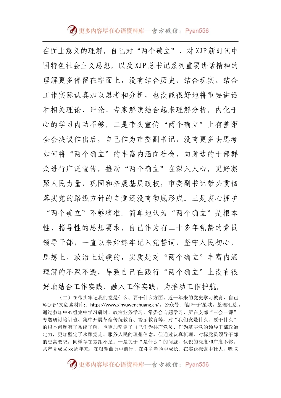 95个人2021年专题民主生活会对照检查材料[副职].docx_第2页