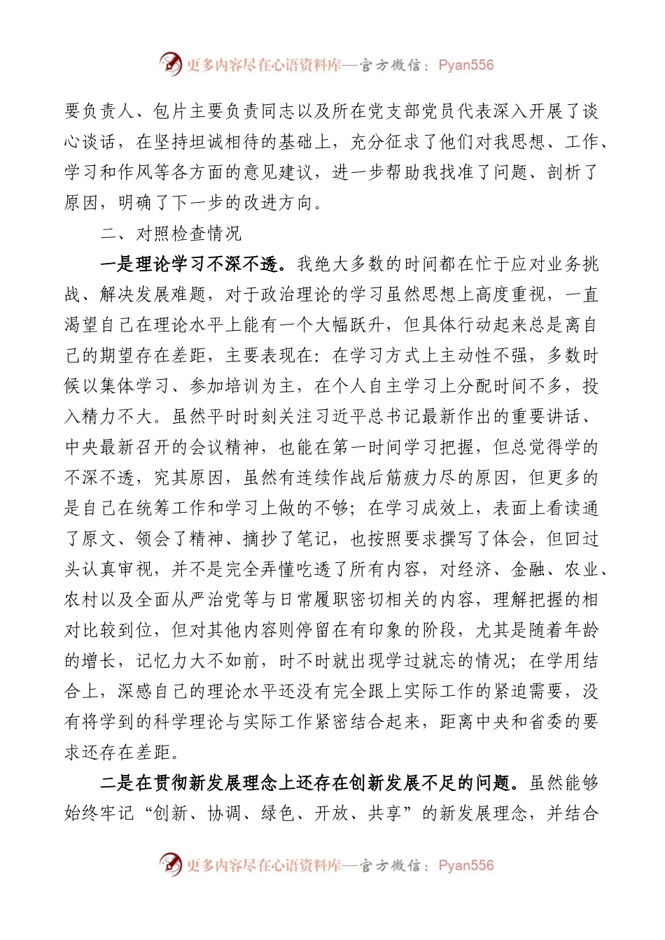 2篇银行主题教育民主生活会个人对照检查材料检视剖析发言提纲.docx_第2页