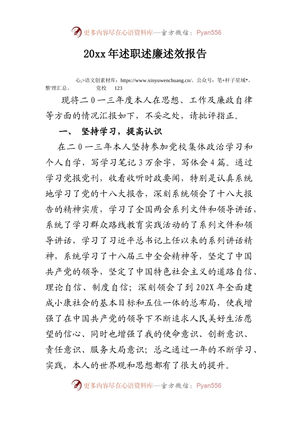 20XX年述职述廉述效报告.docx_第1页