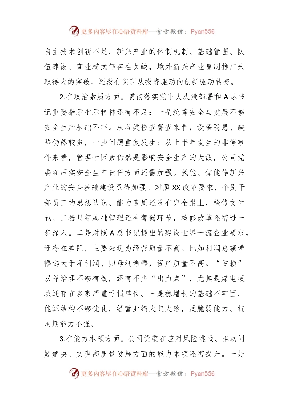 XX公司主题教育专题民主生活会领导班子的对照检查.docx_第2页