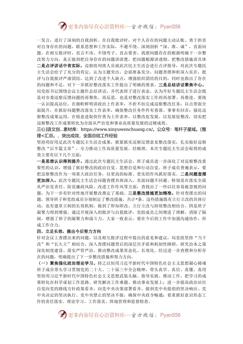 2024年巡察整改专题民主生活会召开情况报告.docx_第2页