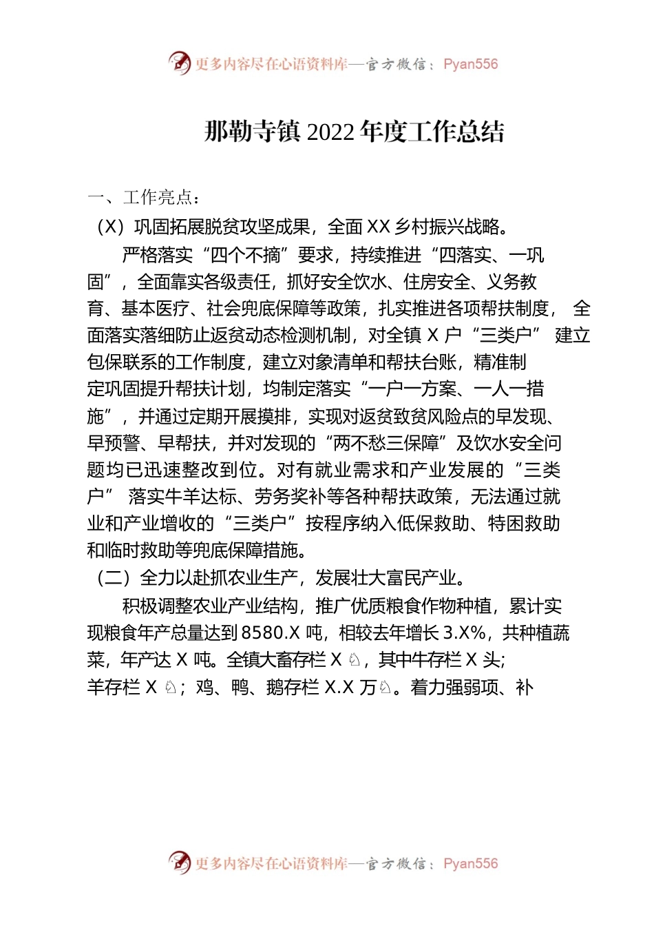XXX镇2022年度工作总结.docx_第1页