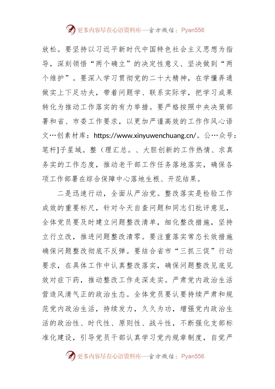 20XX年度党支部组织生活会上的讲话稿.docx_第2页