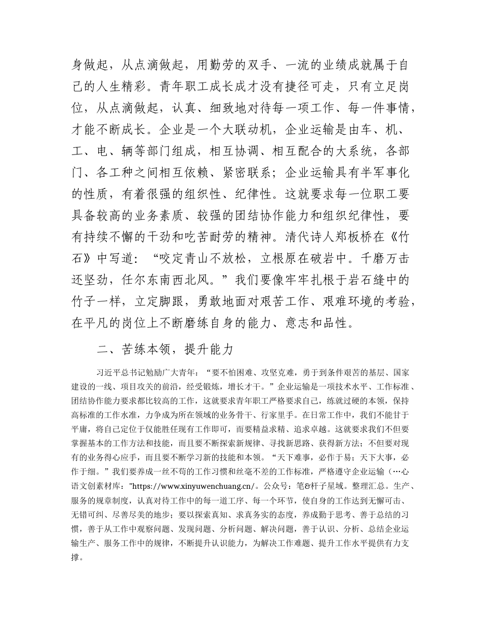 2024年国企青年职工座谈会上的讲话.docx_第2页