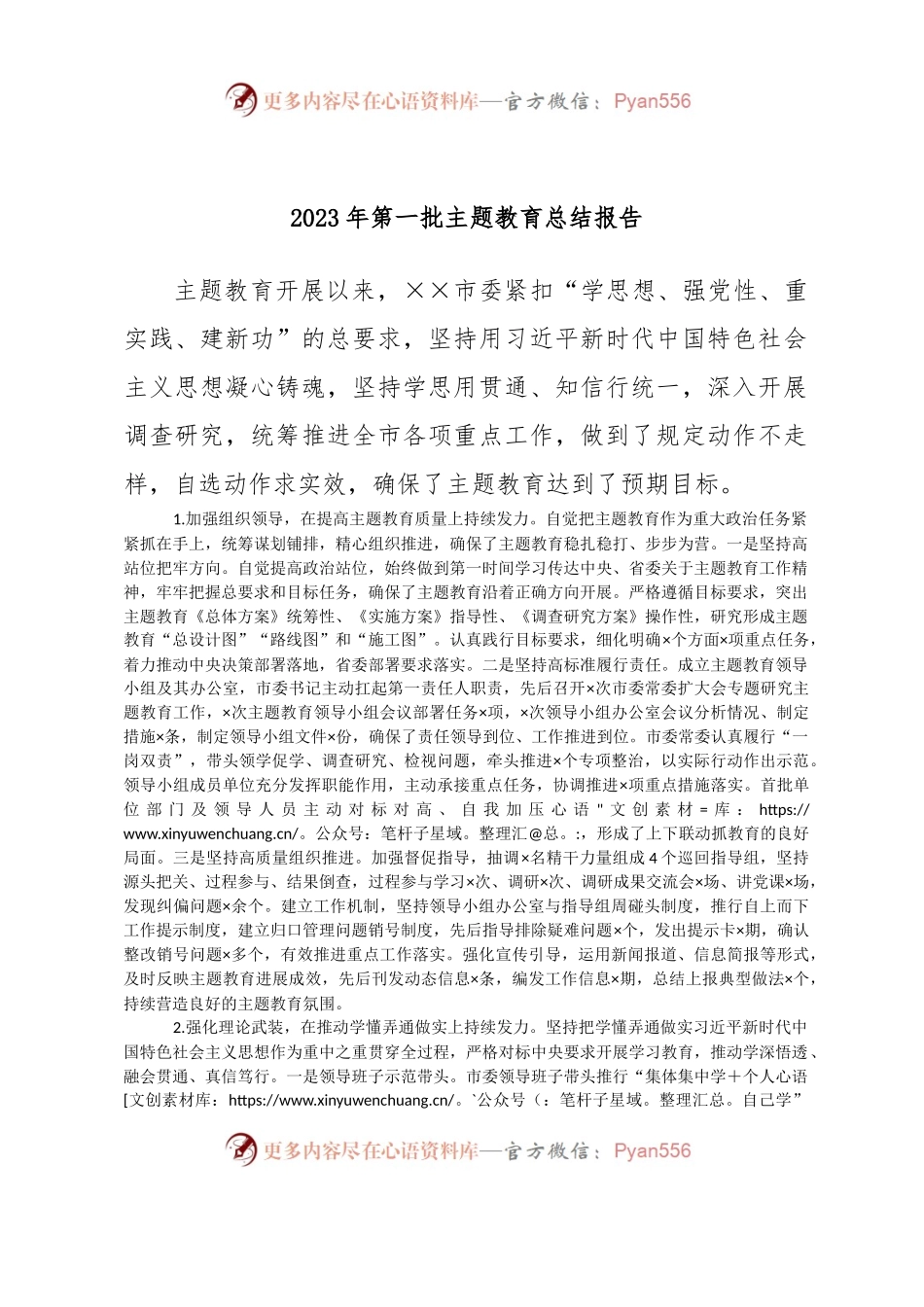 2023年第一批主题教育总结报告.docx_第1页