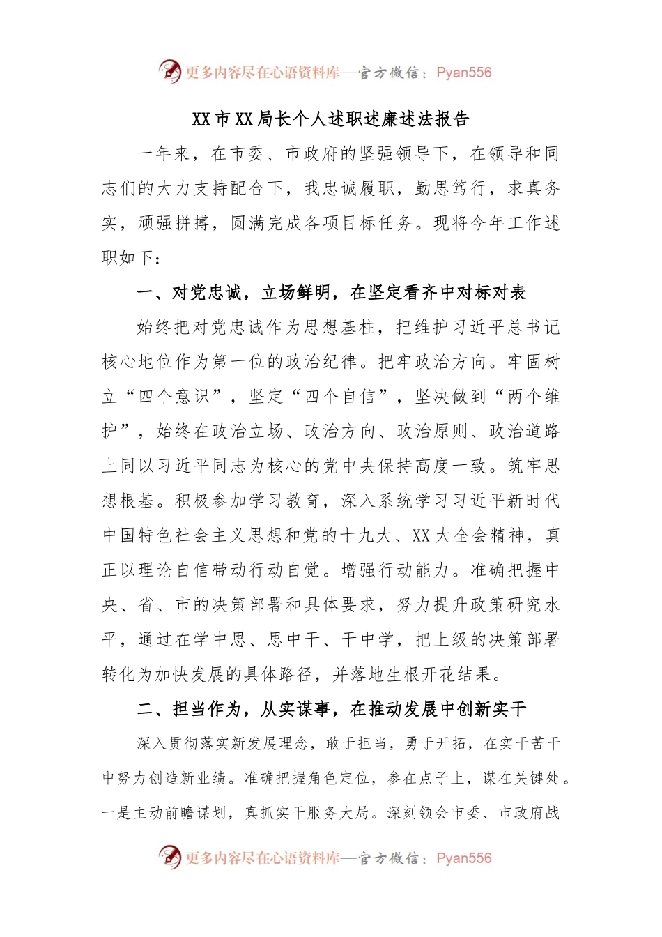 XX市XX局长个人述职述廉述法报告.docx_第1页