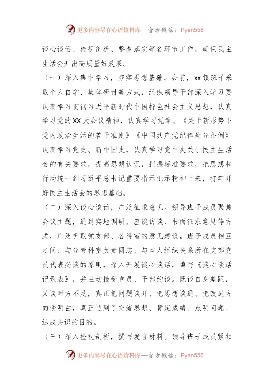20XX年度领导干部民主生活会召开情况报告.docx_第2页