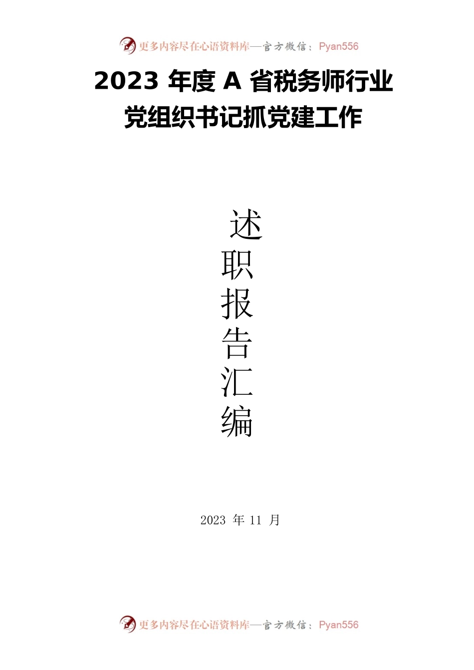 2023年度A省税务师行业党组织书记抓党建工作述职报告汇编.docx_第1页
