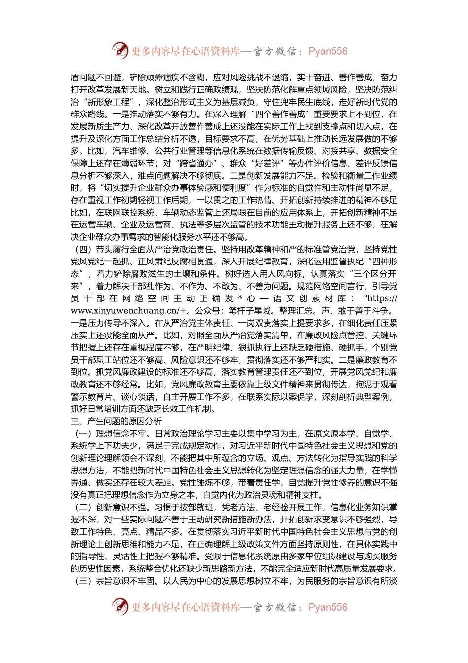 2024年度民主生活会的发言提纲.docx_第2页