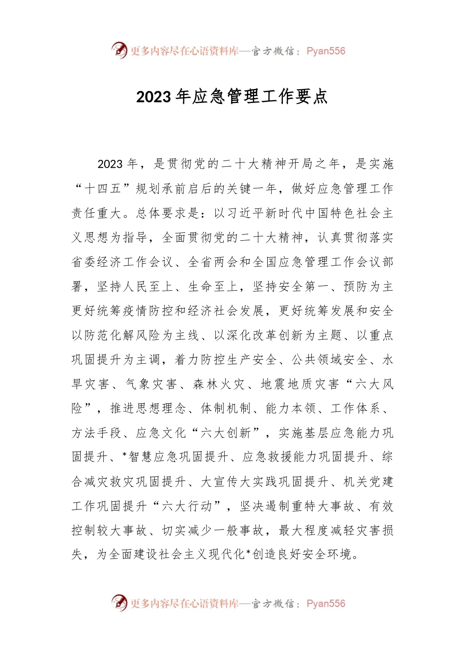 2023年应急管理工作要点.docx_第1页
