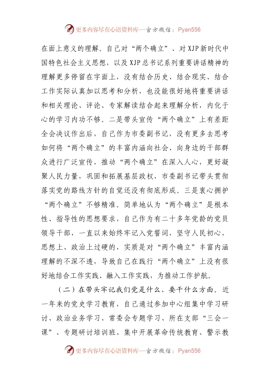 95个人2021年专题民主生活会对照检查材料（副职）.docx_第2页