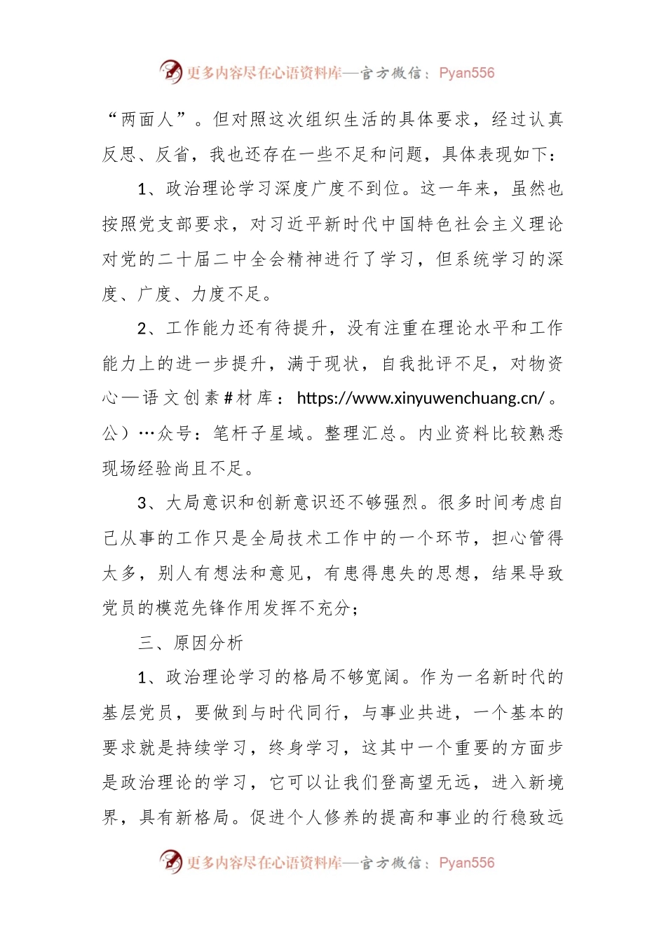 202X年的专题组织生活会个人发言提纲范文.docx_第2页