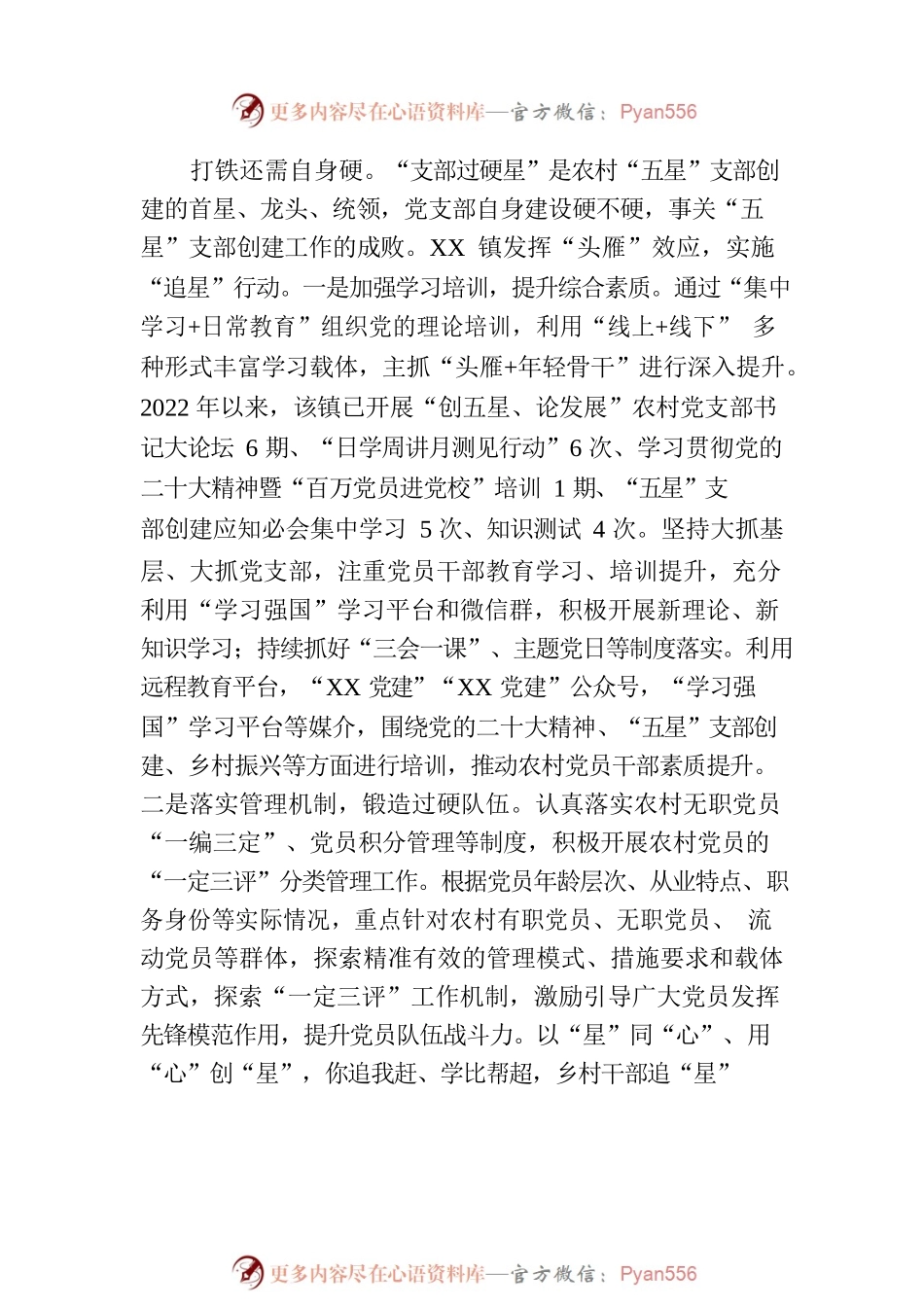 XXXX县XX镇“五星”支部创建工作综述.docx_第2页