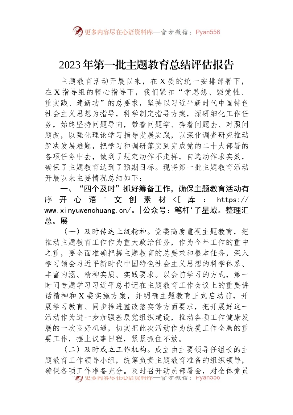2023年第一批主题教育总结评估报告.docx_第1页