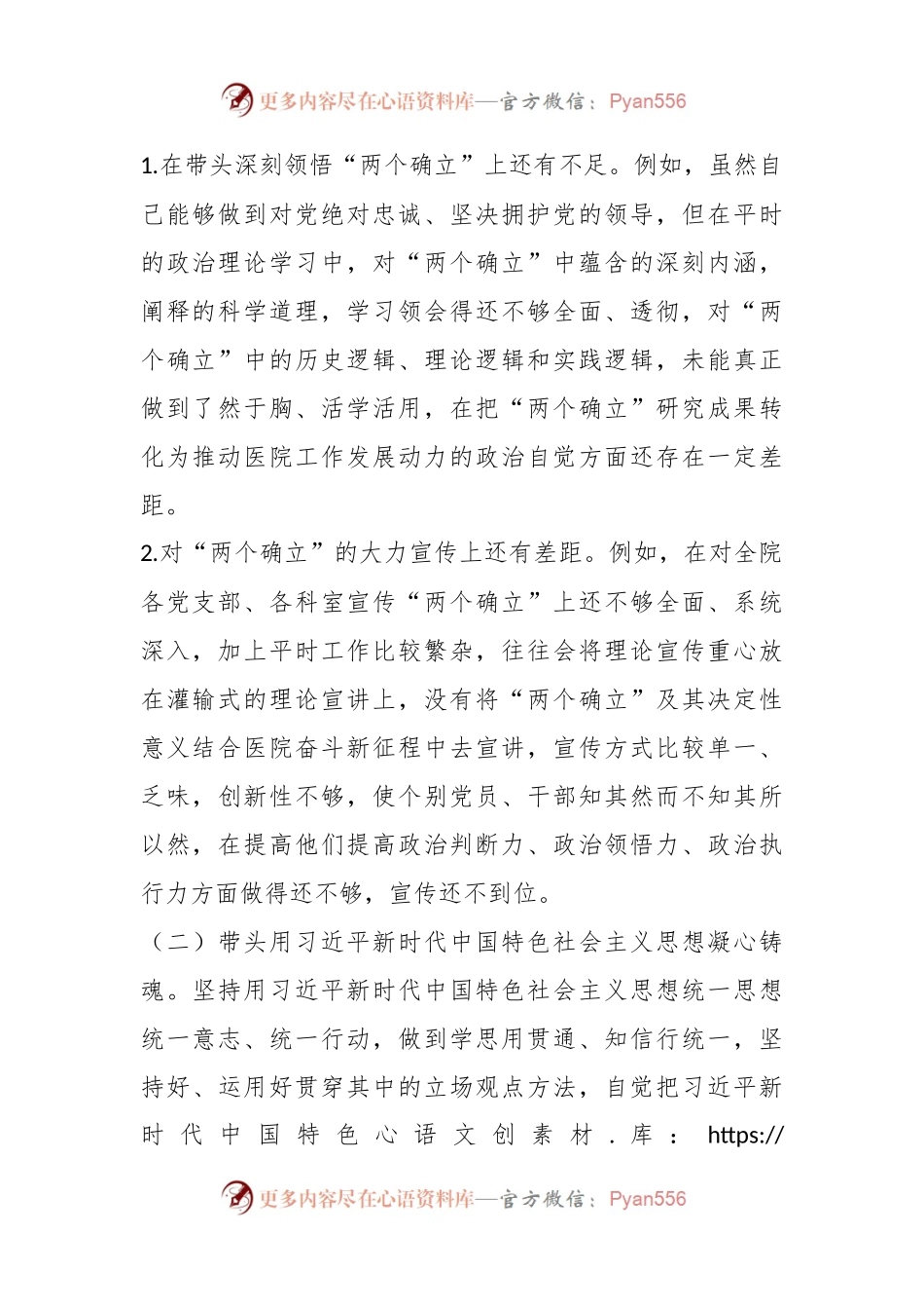 XX医院党委书记2022年度民主生活会个人发言提纲.docx_第2页