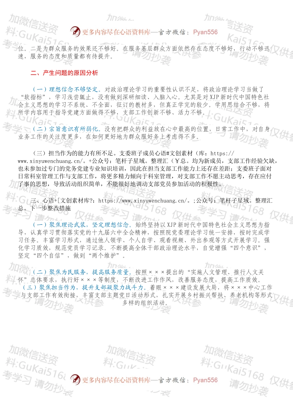 20XX年度组织生活会班子对照检查材料（1）.docx_第2页