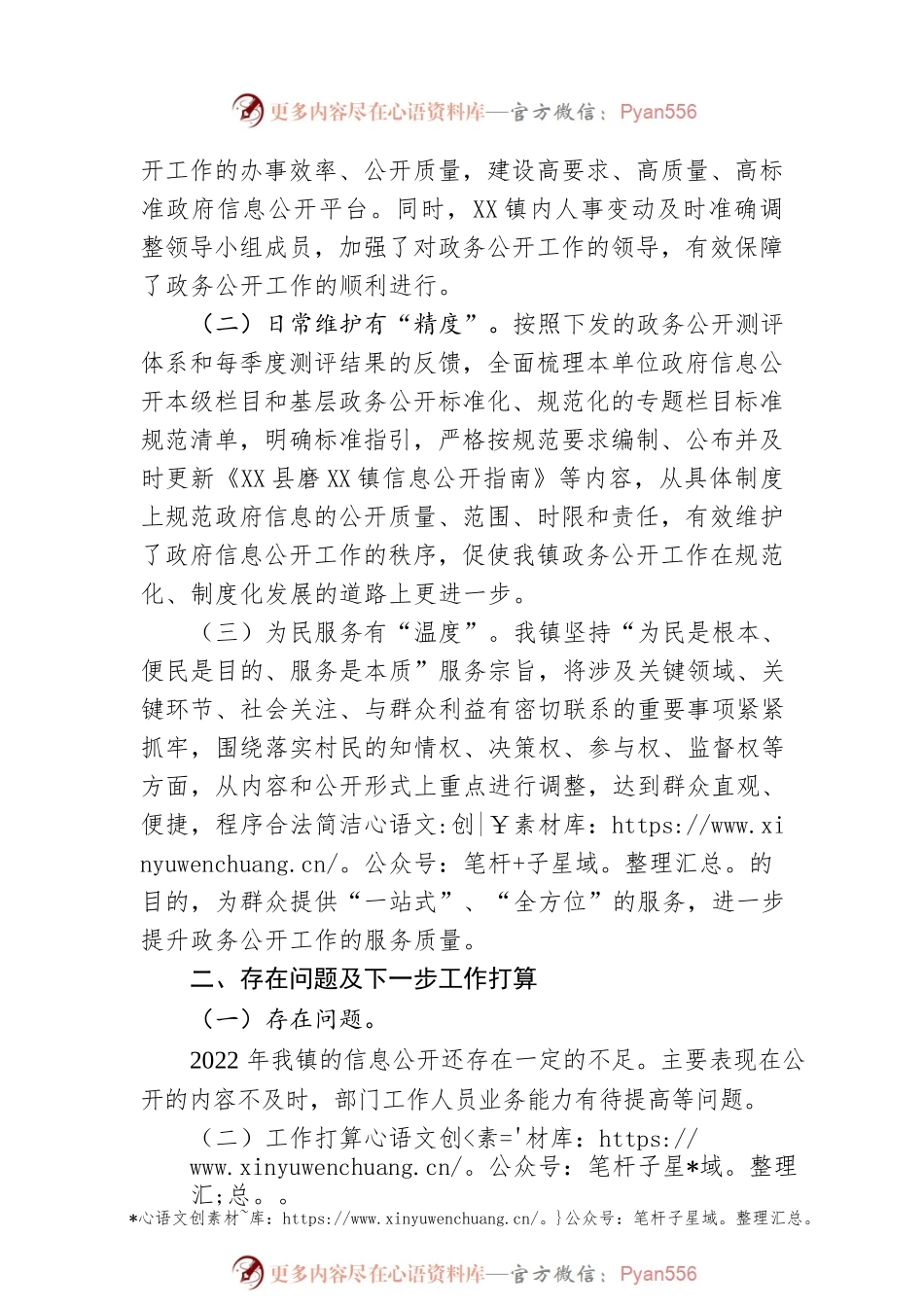 XXX镇2022年度政务公开工作总结（20221222）.docx_第2页