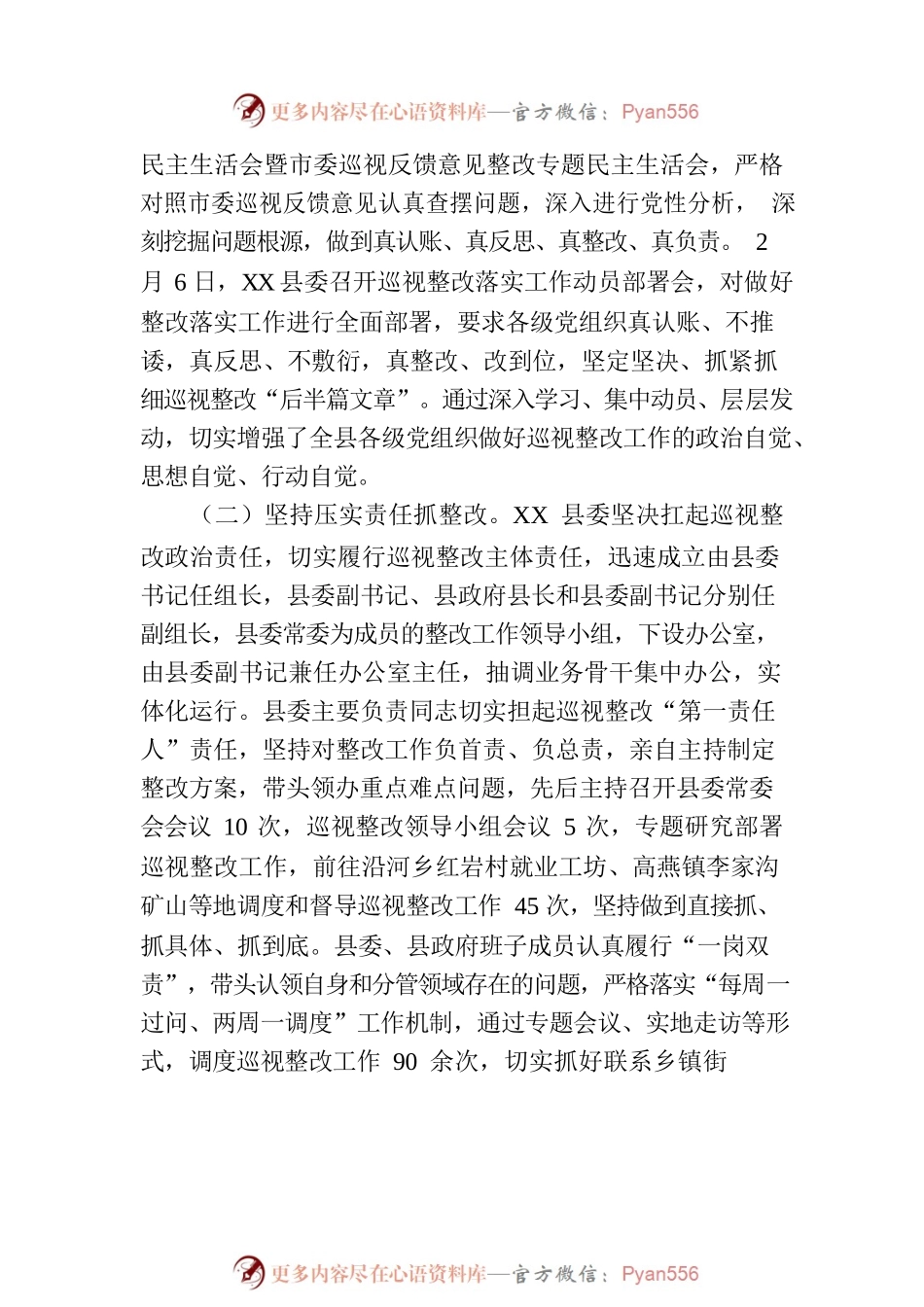 XX市XX县委关于六届市委第一轮巡视整改进展情况的通报（20230731）.docx_第2页