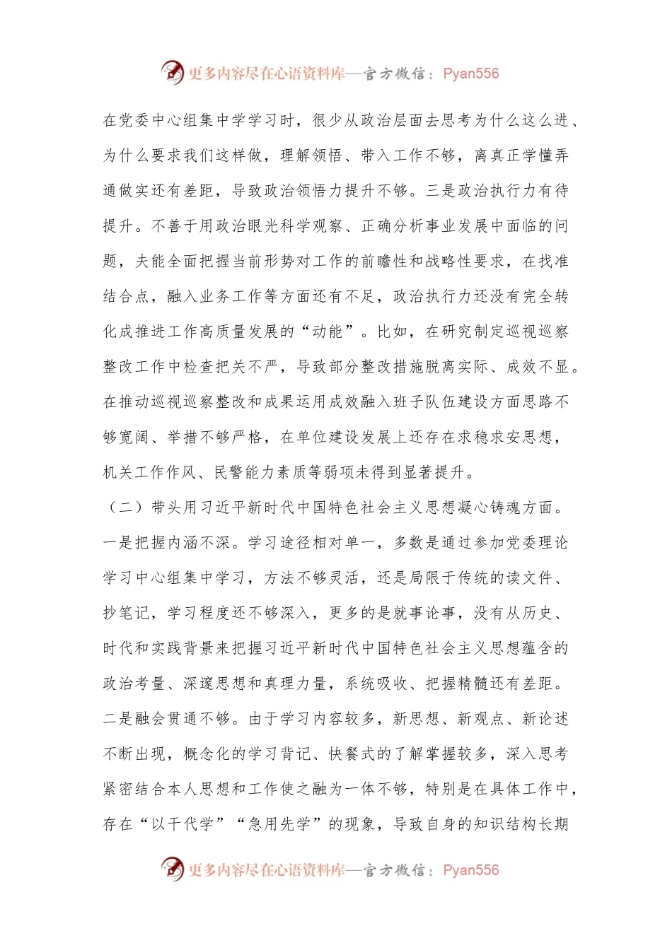 XX局局长2022年度专题民主生活会个人（六个带头）对照检查材料.docx_第2页