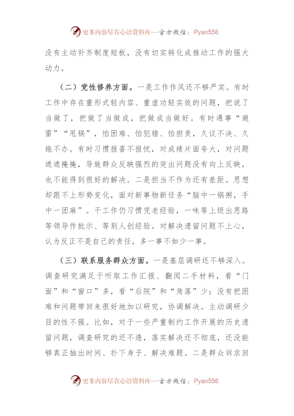 2023年度专题组织生活会发言稿材料.docx_第2页