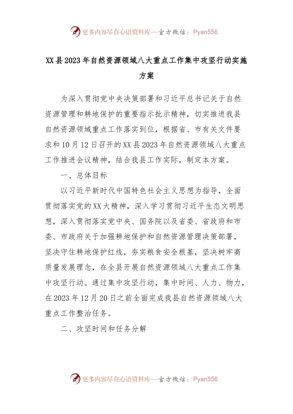 XX县2023年自然资源领域八大重点工作集中攻坚行动实施方案.docx_第1页