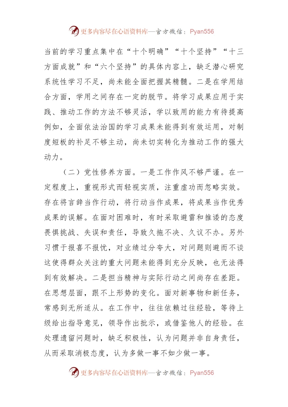 2023年度专题组织生活会发言稿材料（四个方面）（2）.docx_第2页