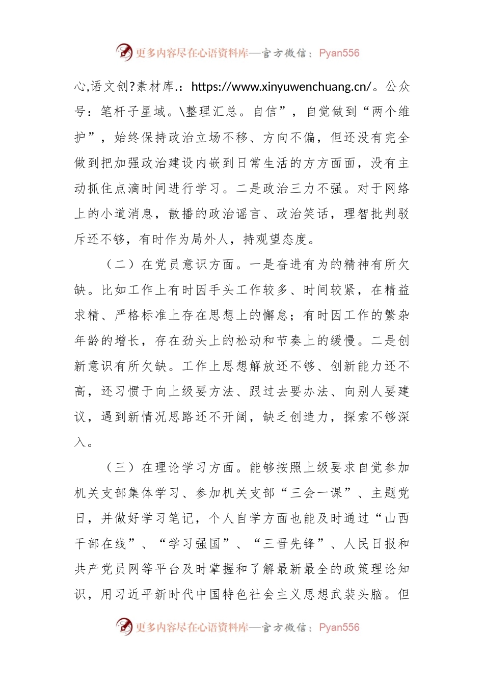 2023年度组织生活会个人发言稿提纲.docx_第2页