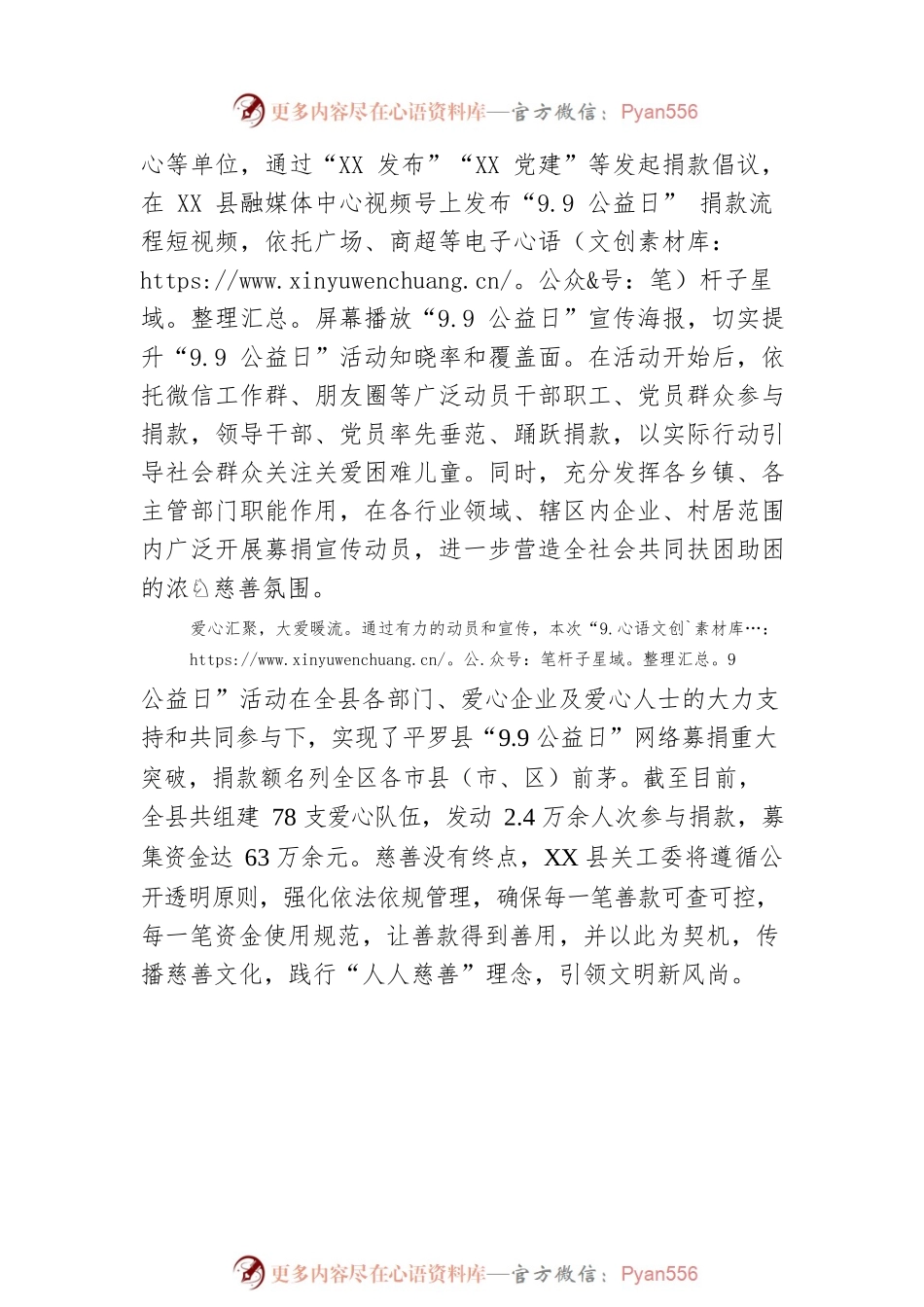 XX县“9.9公益日”活动总结.docx_第2页