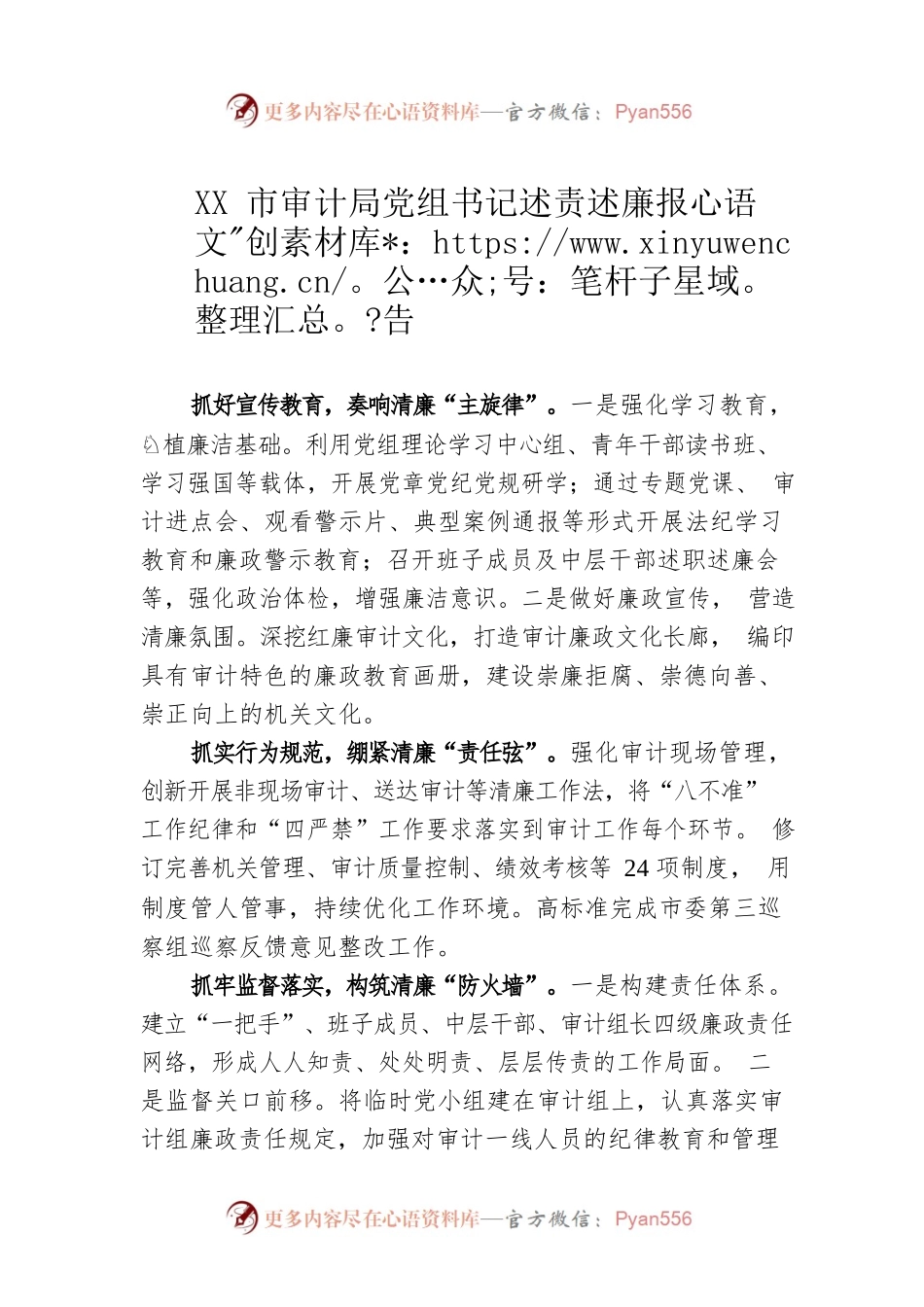 XX市审计局党组书记述责述廉报告（20220301）.docx_第1页