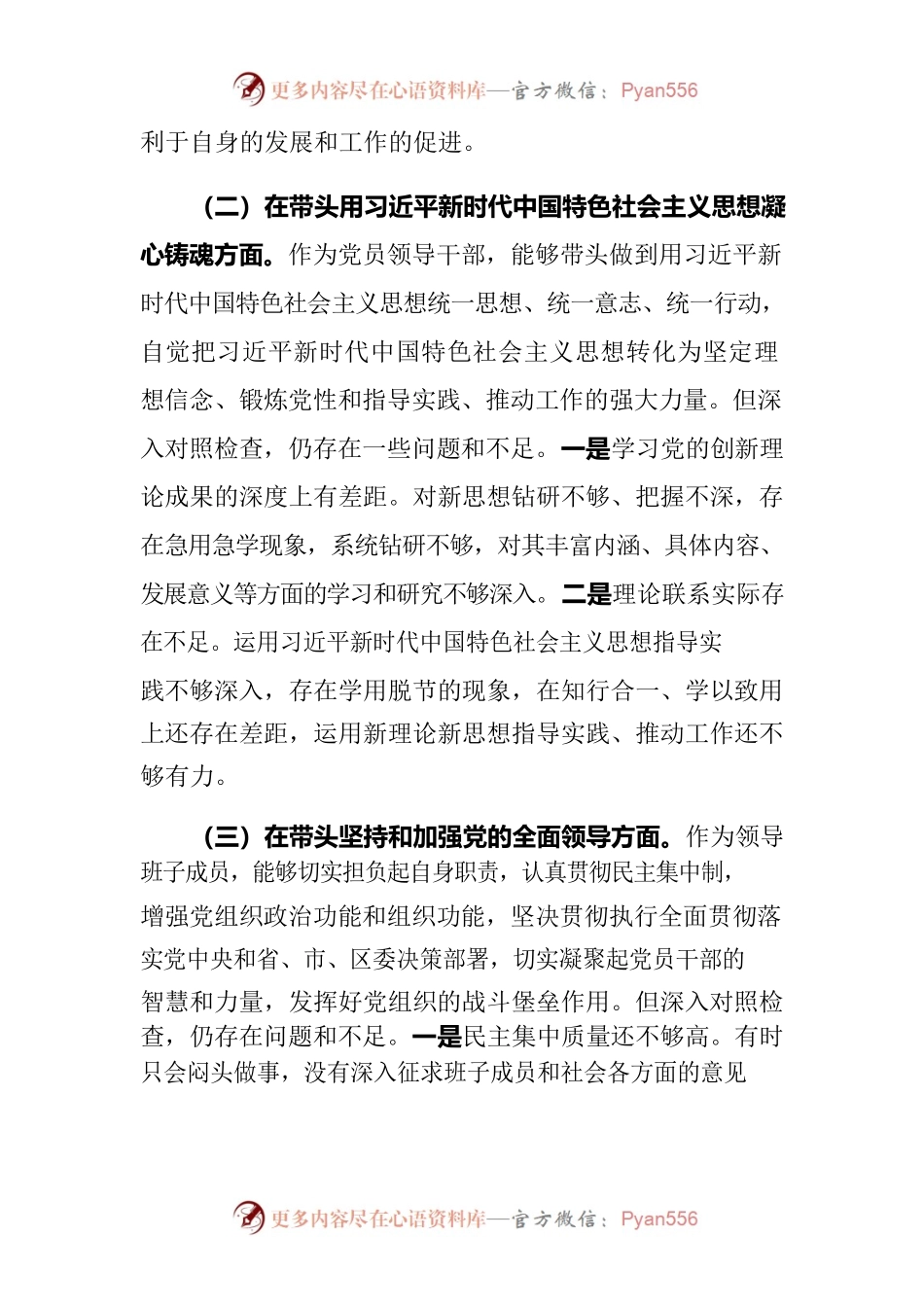 2023年民主生活会对照检查发言材料.docx_第2页