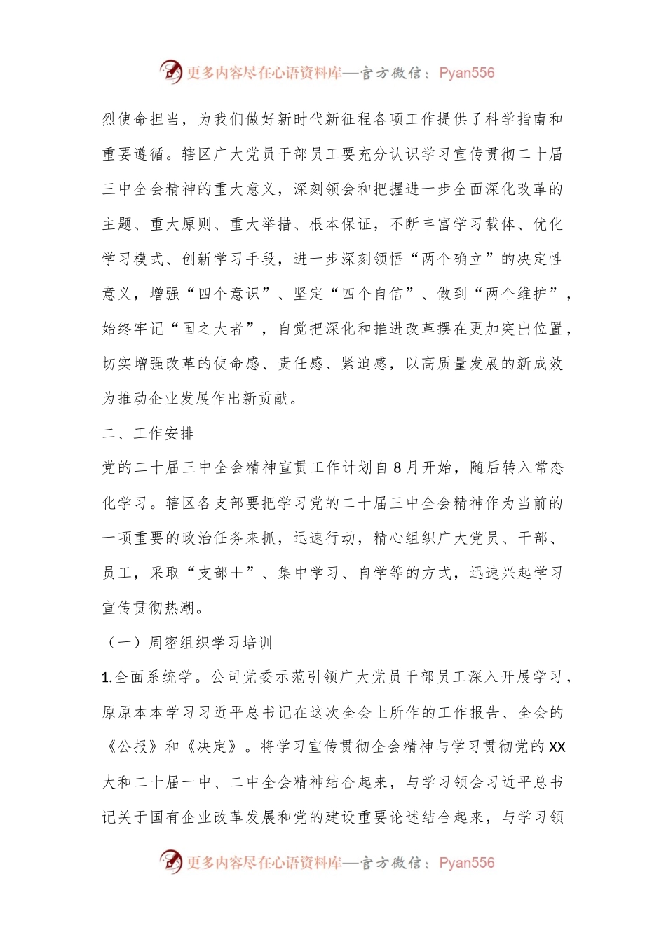 XX党委关于深入学习宣传贯彻党的二十届三中全会精神的工作方案.docx_第2页