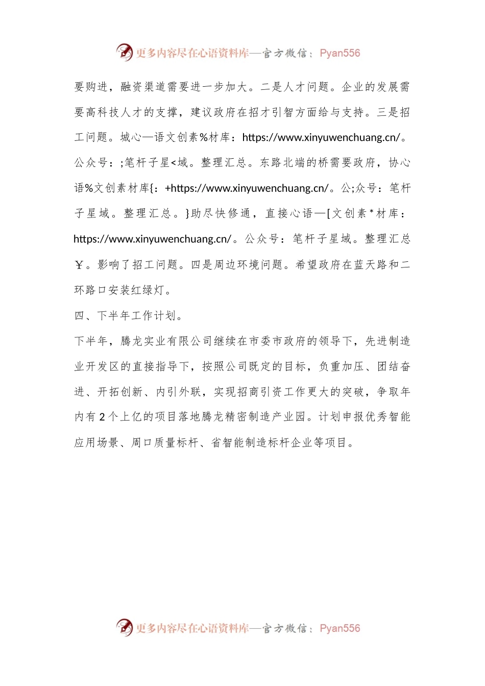 XX实业有限公司2024年上半年工作总结和下半年工作计划.docx_第2页