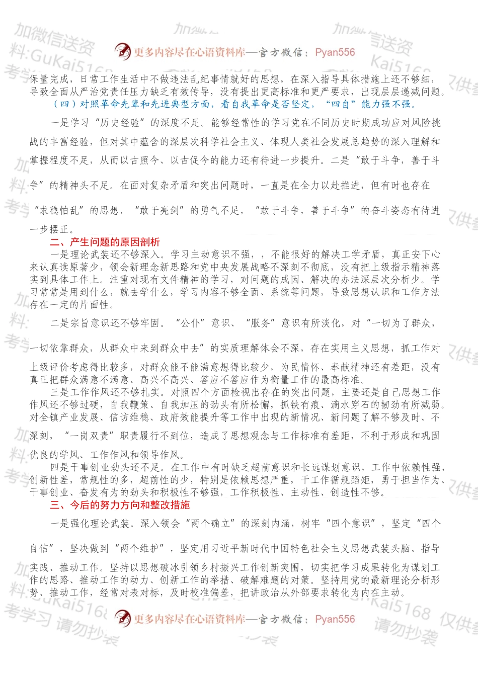 20XX年组织生活会个人发言提纲.docx_第2页