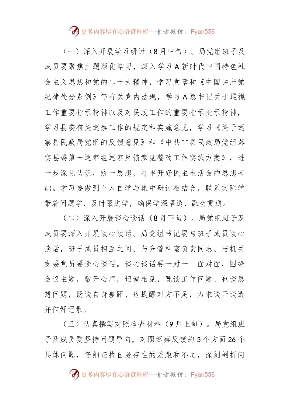 XX县委第一巡察组巡察反馈意见整改工作专题民主生活会的实施方案.docx_第2页