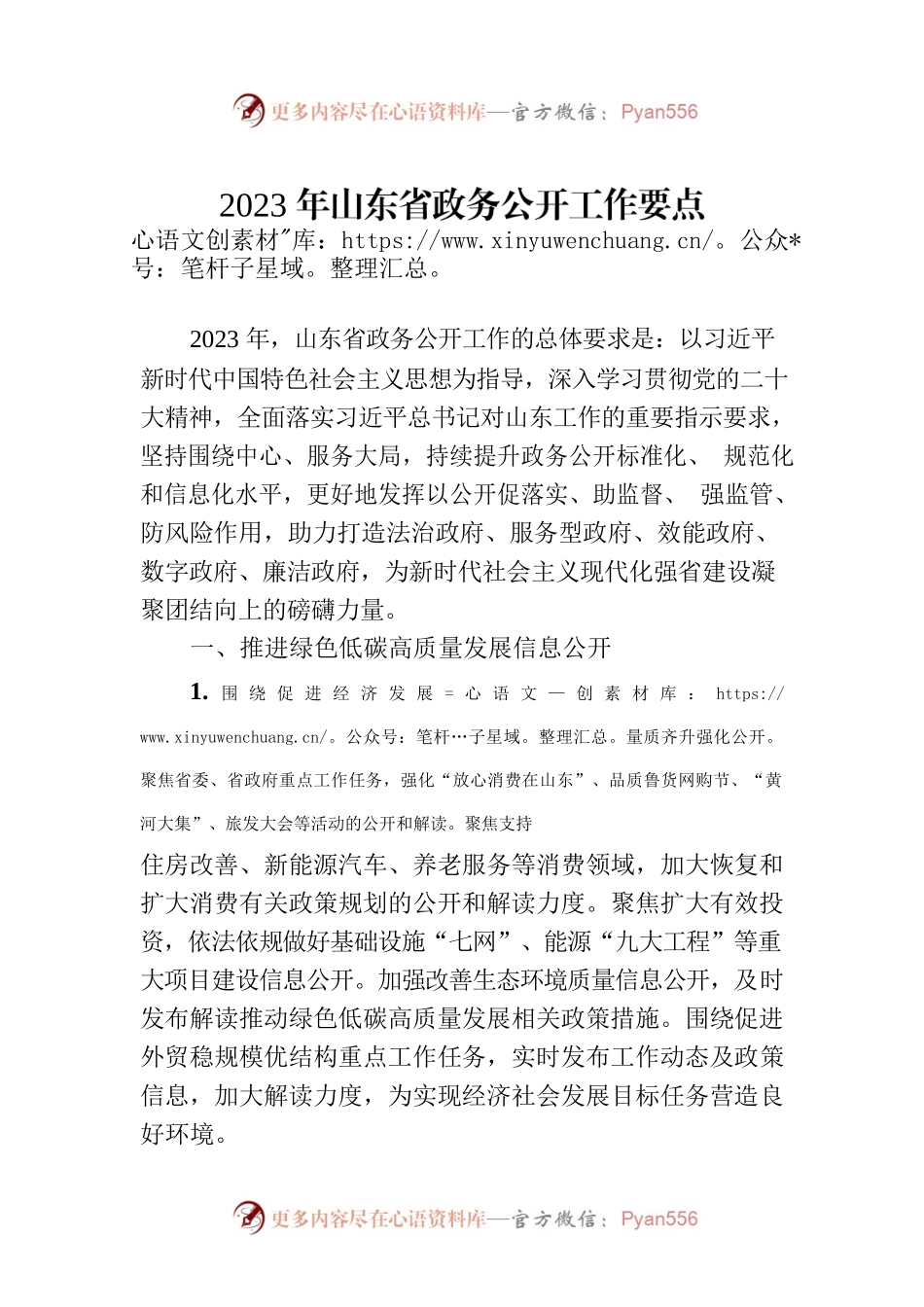 2023年山东省政务公开工作要点（20230711）.docx_第1页