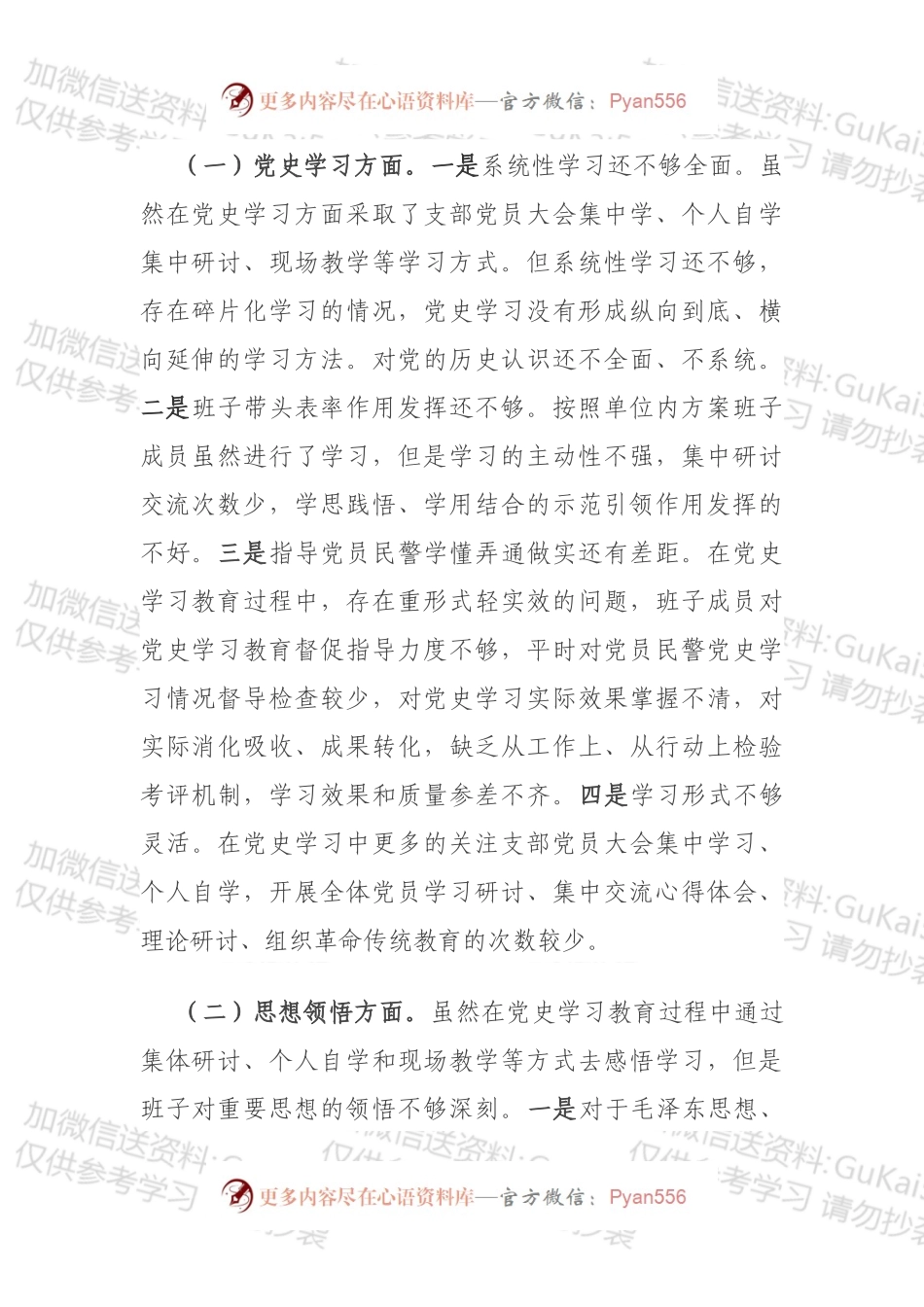 202X710党支部班子党史学习教育专题组织生活会对照检查材料.docx_第2页