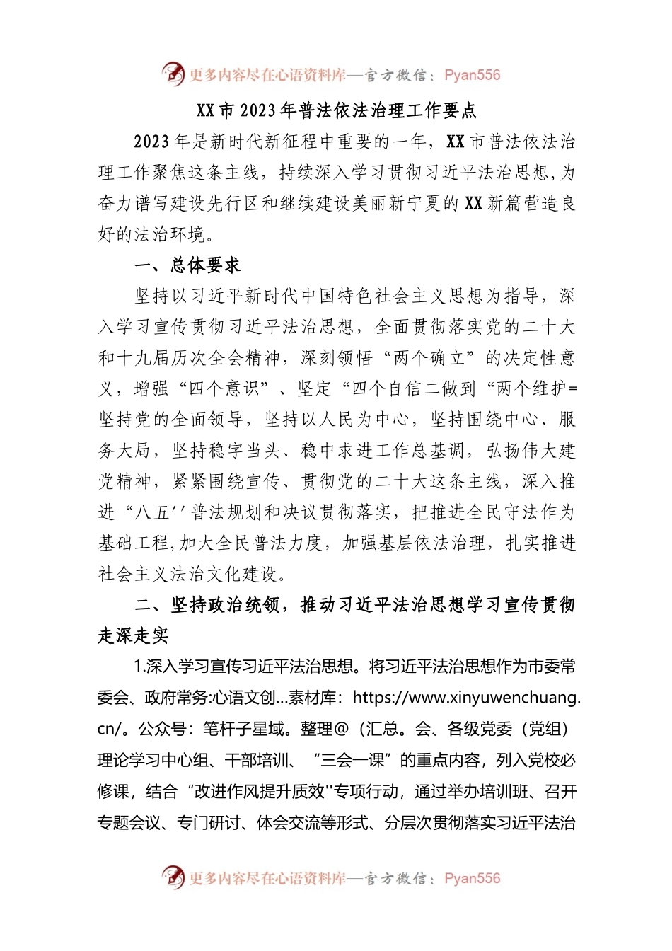 XX市2023年普法依法治理工作要点.docx_第1页
