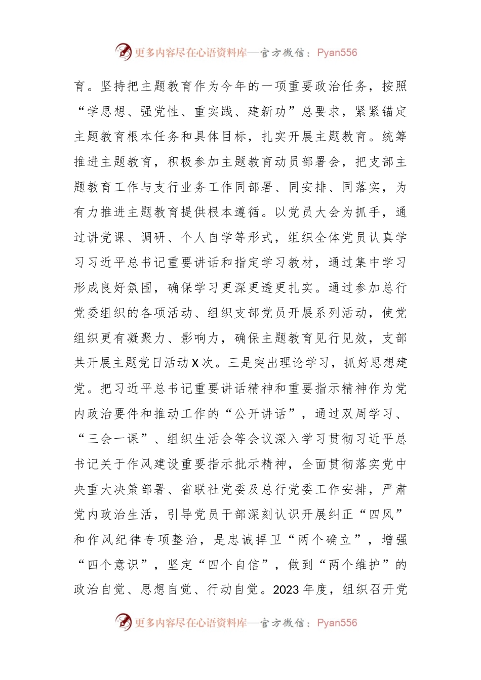 2023年度银行党支部书记述职述德述廉报告.docx_第2页