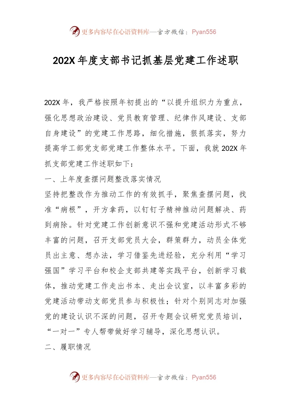 202X年度支部书记抓基层党建工作述职.docx_第1页
