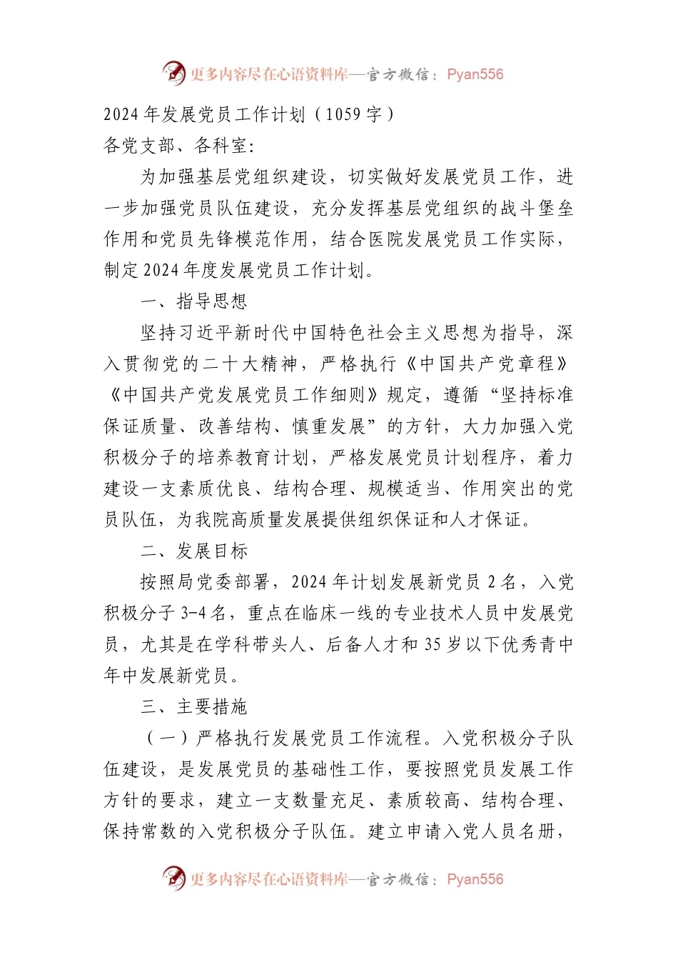 2024年发展党员工作计划要点.docx_第1页