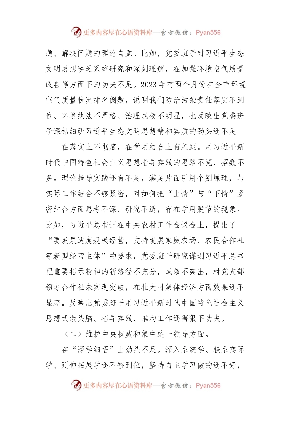 2023年度专题民主生活会对照检查材料.docx_第2页