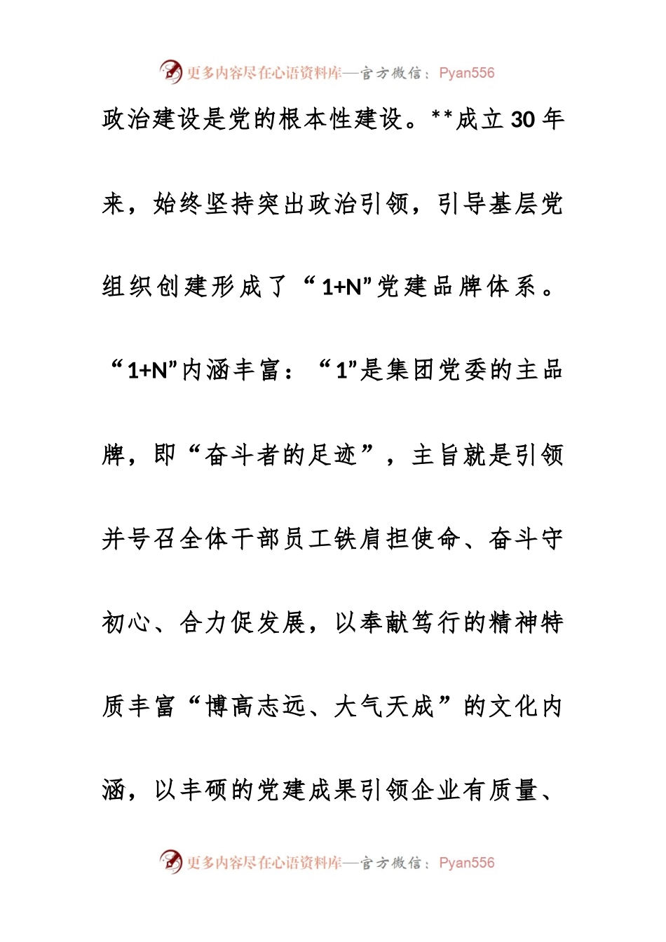 XX国企党建经验交流：擦亮“1+N”党建品牌引领企业高质量发展.docx_第2页