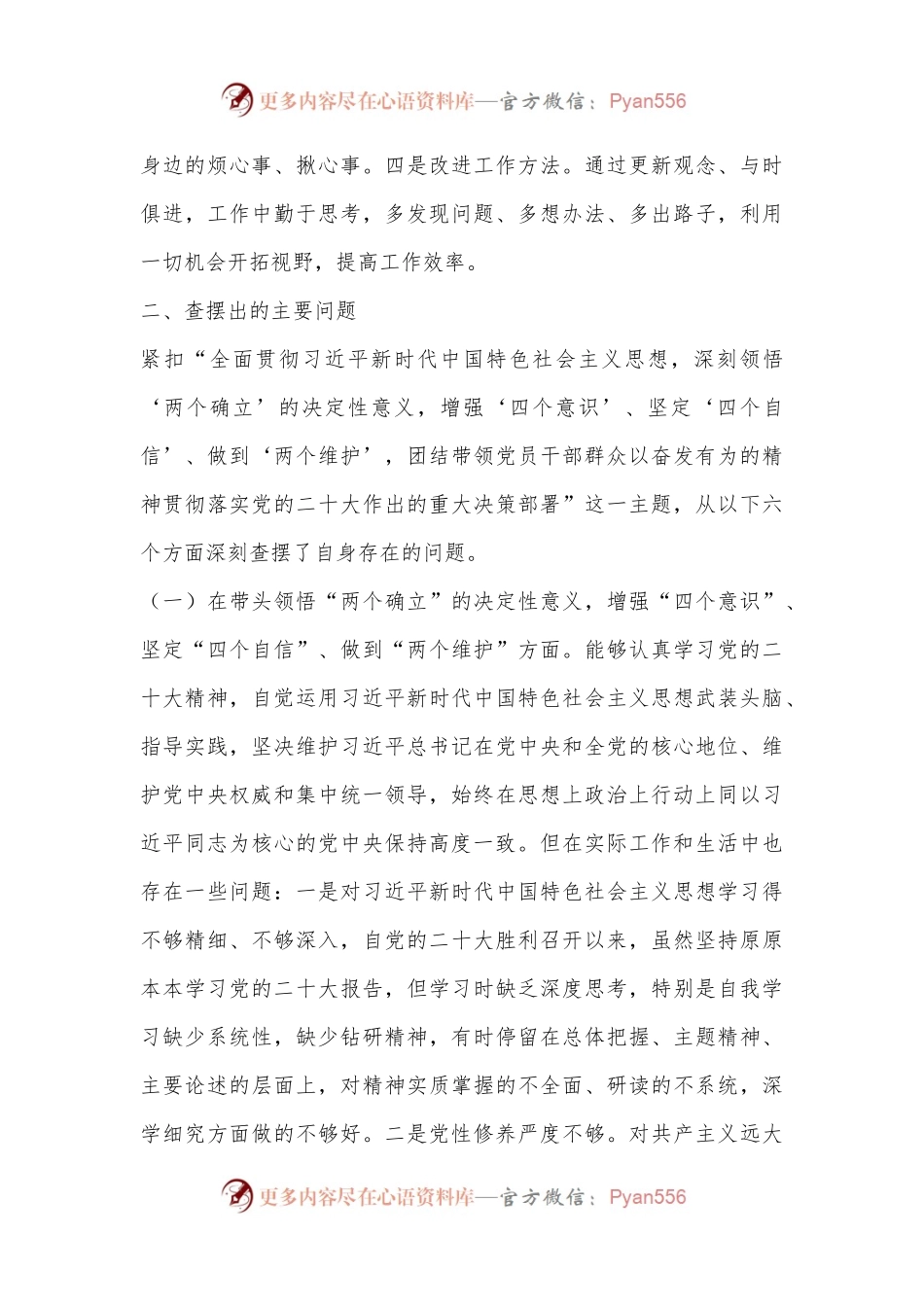 XX县住建局局长2022年度民主生活会个人对照检查材料.docx_第2页