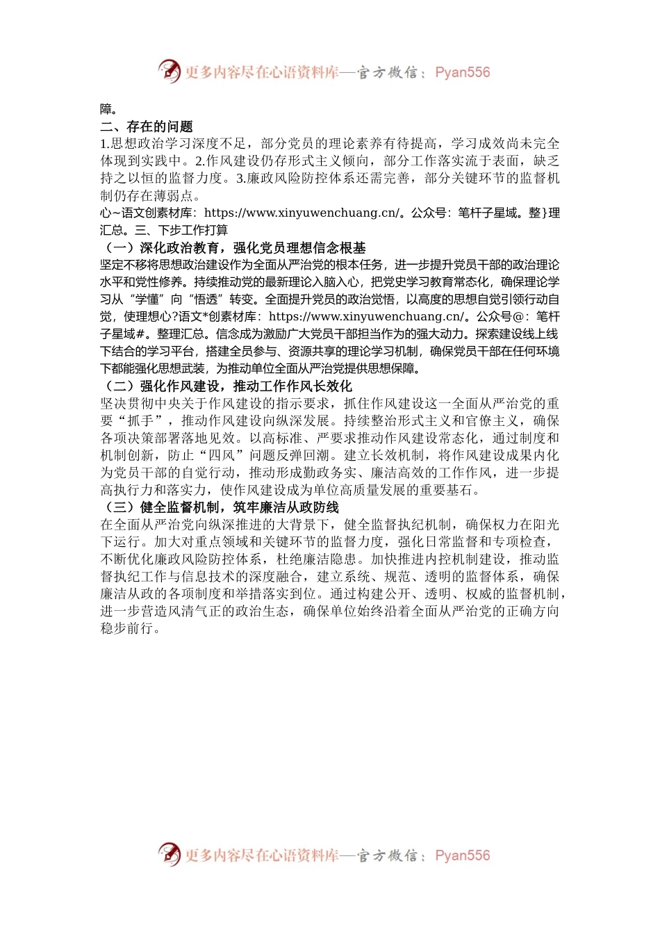 2024年落实全面从严治党履职情况报告.docx_第2页