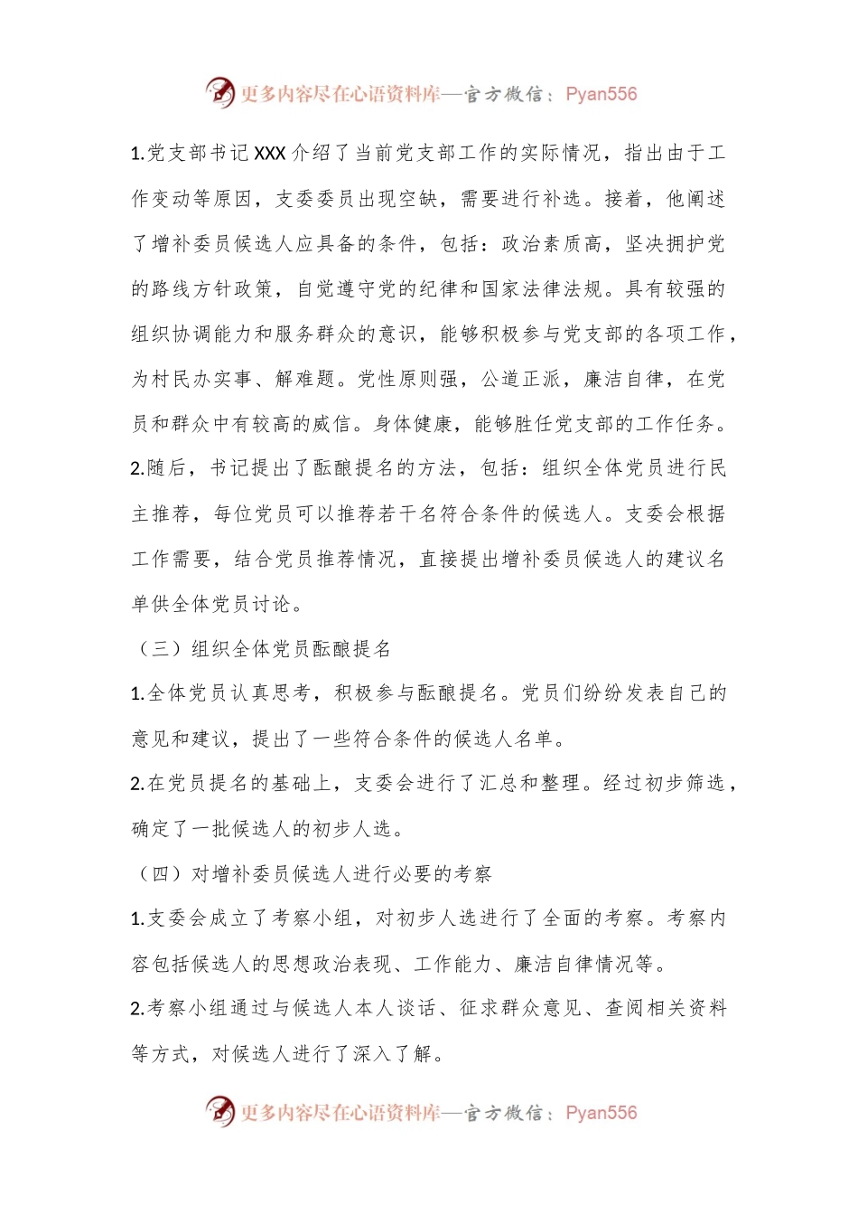 XX 村党支部支委委员补选会议记录.docx_第2页
