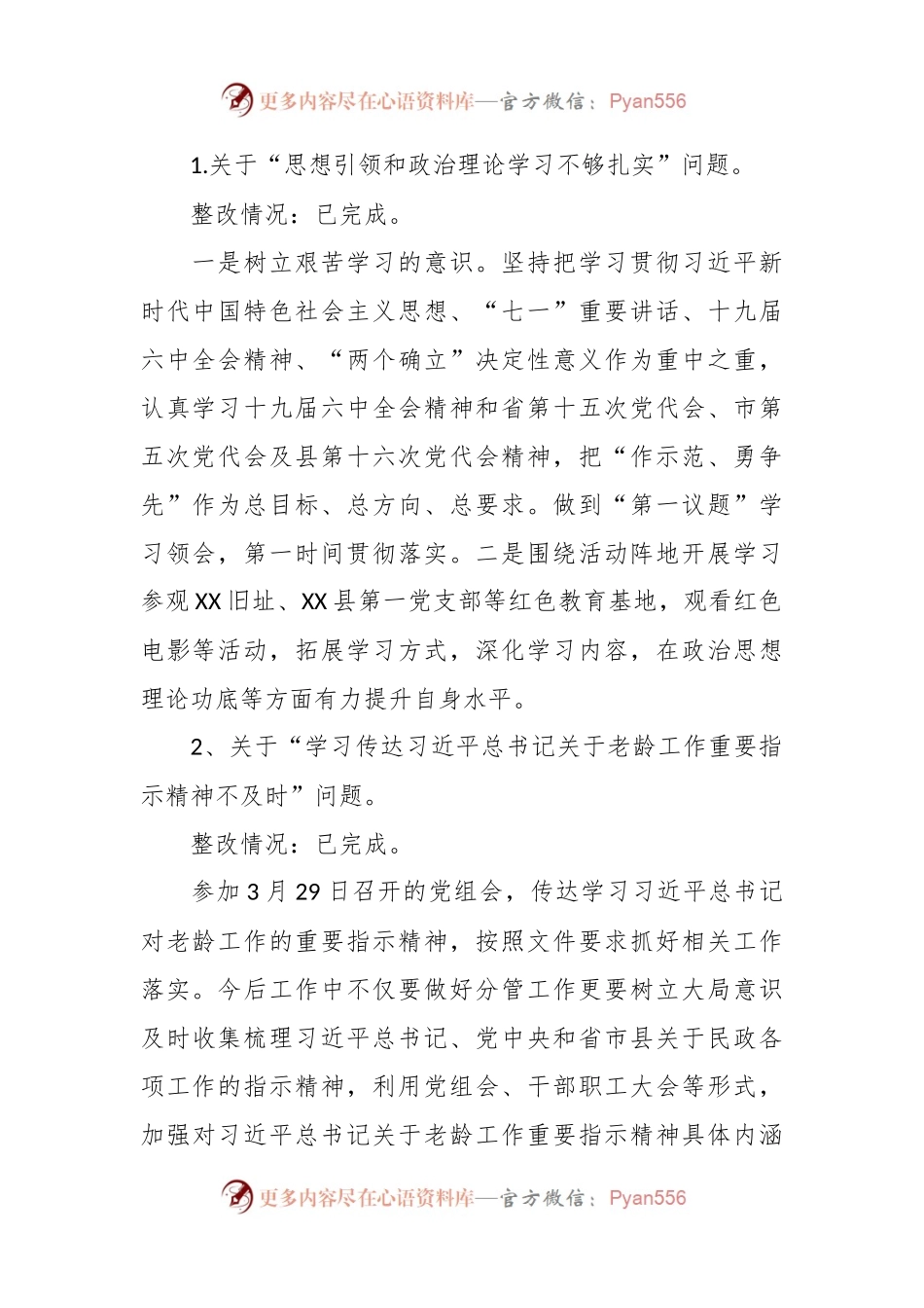 XX局巡察整改专题民主生活会个人对照检查材料.docx_第2页