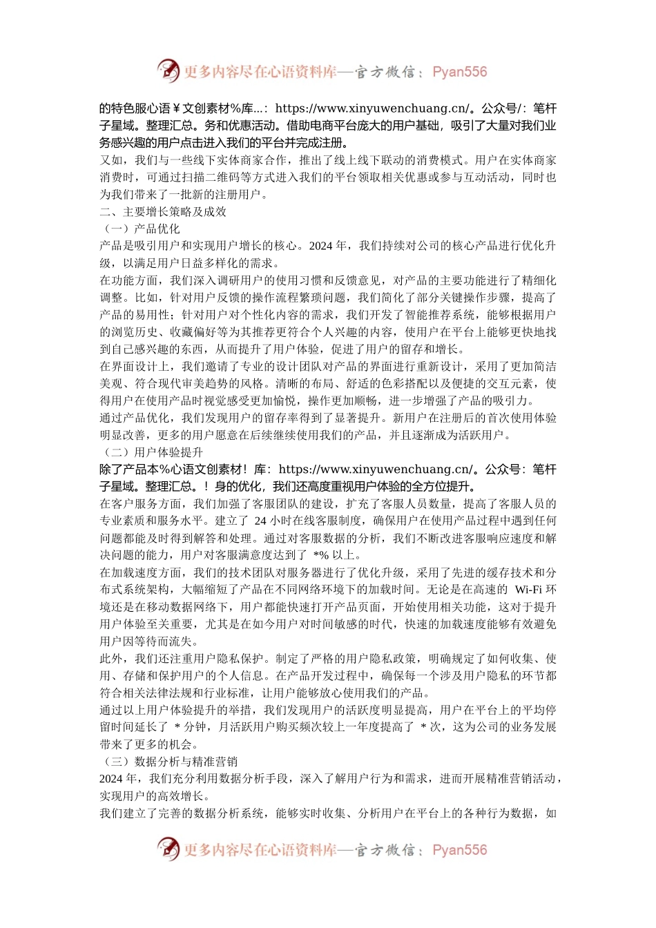 2024 年度某互联网公司用户增长工作总结报告.docx_第2页